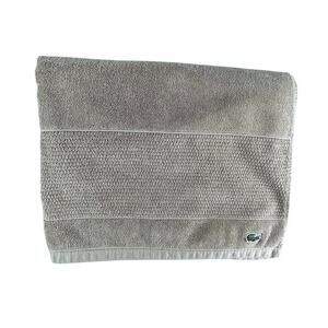 Lacoste Heritage Bath Towel Tan Anti-Microbial 100% Supima Cotton Beach Pool